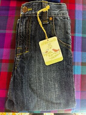Of The Earth Organic Cotton Dark Wash Denim Jeans - 4T - NWT